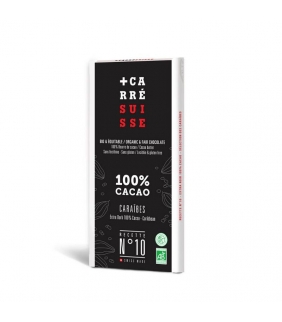 Tableta Chocolate Negro 100% Caribe 80gr. Carré Suisse. 10un. Delicat Gourmet
