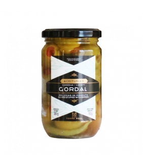 Aceituna Gordal rellena pimiento 250gr. Torre Real. Delicat Gourmet