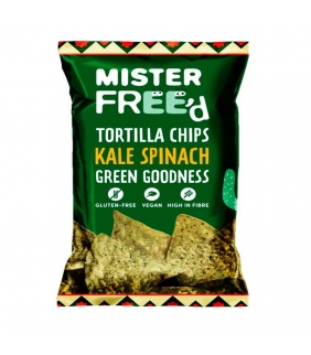Tortilla chips Kale & Espinacas 135gr. Mr Free'd. 12un. Delicat Gourmet